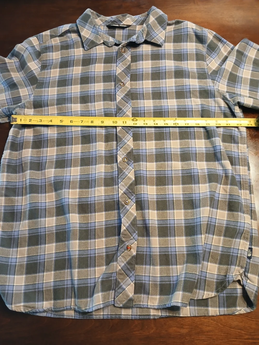 The North Face Blue Gray Plaid Flannel Shirt XL